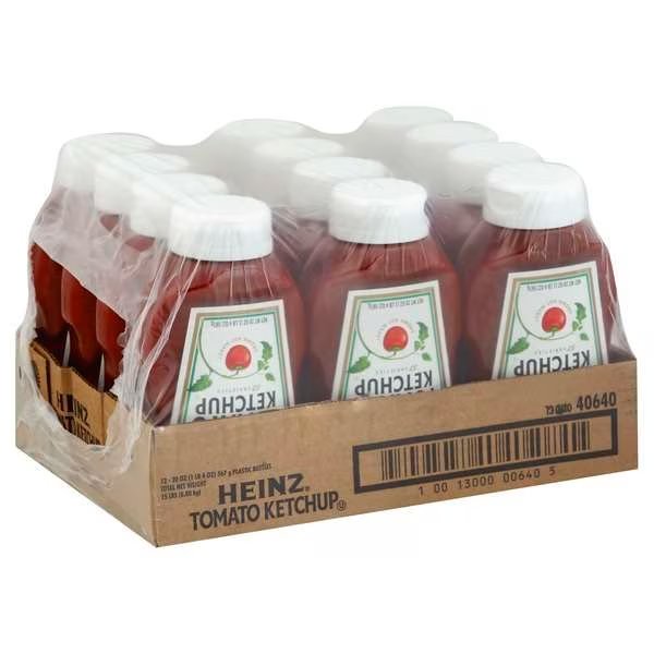 Heinz Easy Squeeze Clear Upside Down Ketchup 20 oz., PK12, Heinz, Mfr#: 10013000006405