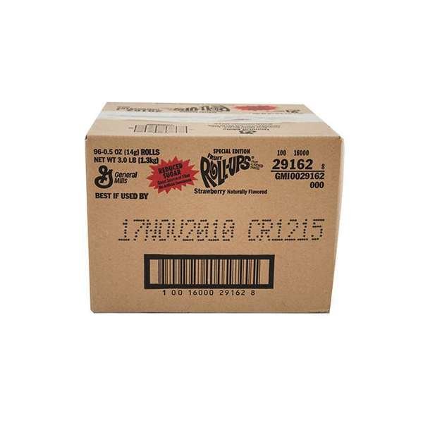 Fruit Roll-Ups Fruit Snacks Reduced Sugar Strawberry, PK96, Fruit Roll-Ups, Mfr#: 16000-29162