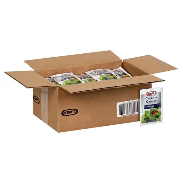 Kraft Portion Control Creamy Caesar Dressing 1.5 oz. Pouch, PK60, Kraft, Mfr#: 10021000011497