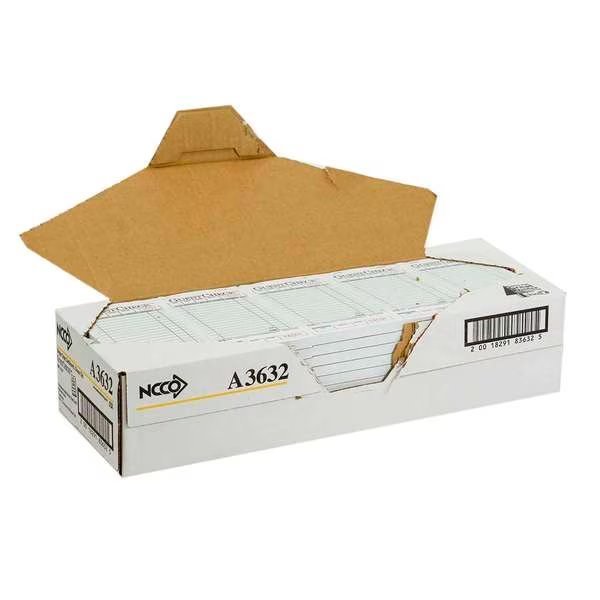 3.5"x6.75" 1 Part Green 15 Line Guest Check 50 Checks, PK50, National Checking, Mfr#: A3632