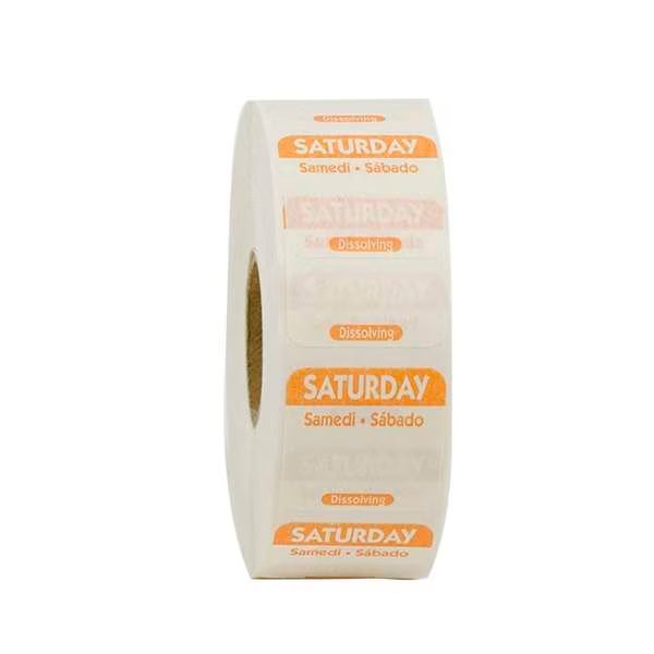 1"x1" Trilingual Orange Saturday Permanent Label, PK1000, National Checking, Mfr#: P106R