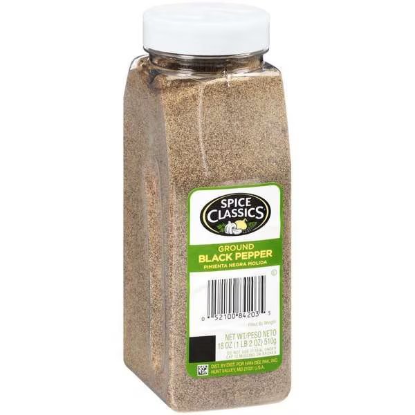 Spice Classics Ground Black Pepper 18 oz., PK6, Spice Classics, Mfr#: 900030248