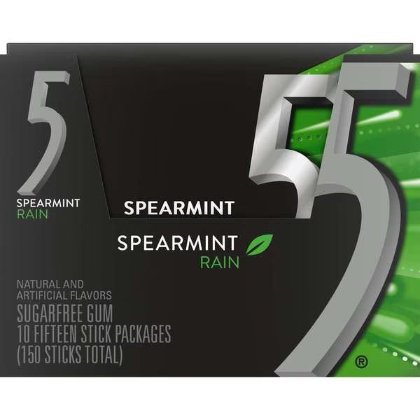 Five Rain Gum 15 Pieces, PK120, Five, Mfr#: 255765
