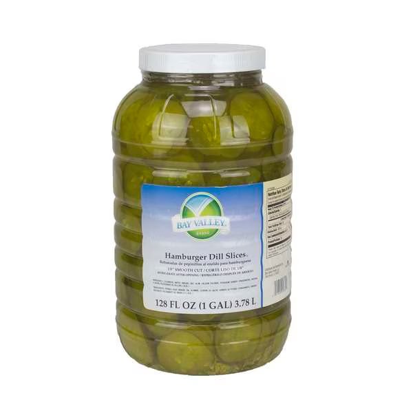 61678 Count 1/8 Smooth Sliced Hamburger Dill Pickle 1 gal., PK4, Bay Valley, Mfr#: 12746771170