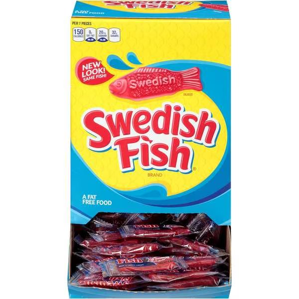 Swedish Fish Fat Free Soft Candy 50 oz., PK8, Swedish Fish, Mfr#: 43146