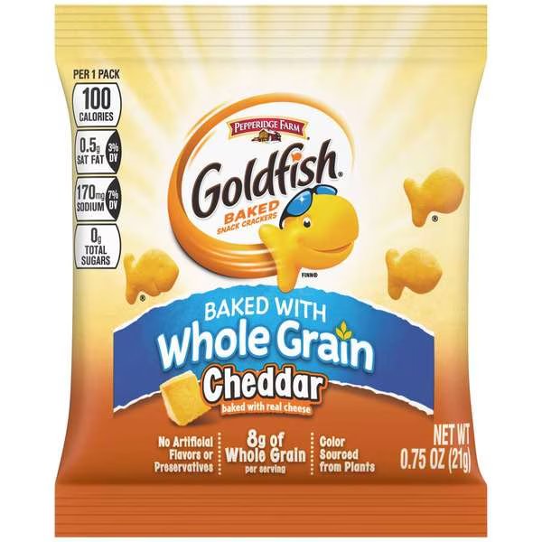 Whole Grain Cheddar Goldfish Snack Crackers .75 oz., PK300, Pepperidge Farms, Mfr#: 140018105