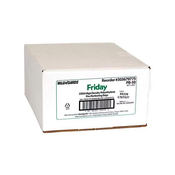 Bag High Density Saddle Preportion Bag Printed Friday Green, PK2000, Valugards, Mfr#: 303679775