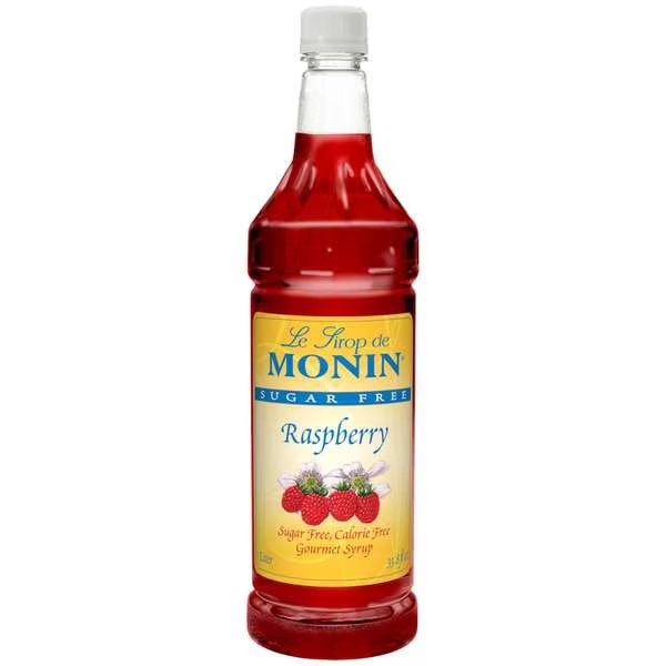 Monin Sugar-Free Raspberry Syrup 1 Liter Bottle, PK4, Monin, Mfr#: M-FS040F