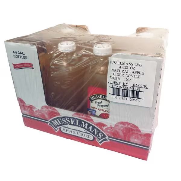 Musselman's Fresh Pressed 100% Apple Cider 128 oz. Cans, PK4, Musselmans, Mfr#: FCAJN7200MUS01
