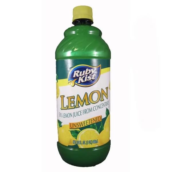 Ruby Kist Lemon Juice 32 fl. oz., PK12, Ruby Kist, Mfr#: 3221232RK