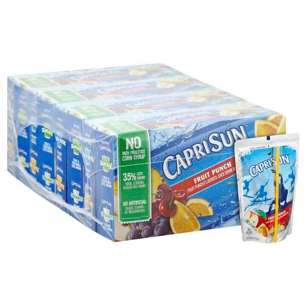 Beverage Fruit Punch 6 fl. oz., PK40, Capri Sun, Mfr#: 10087684002046