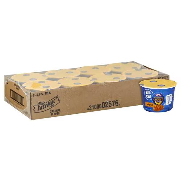Kraft Original Easy Macaroni & Cheese 4.1 oz. Extra Large Cup, PK8, Kraft, Mfr#: 10021000025760