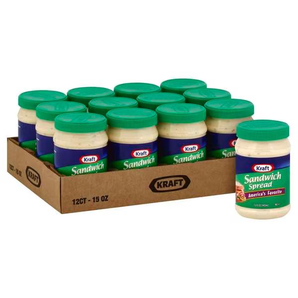 Kraft Spoonable Sandwich Spread 15 fl. oz. Jar, PK12, Kraft, Mfr#: 10021000026996