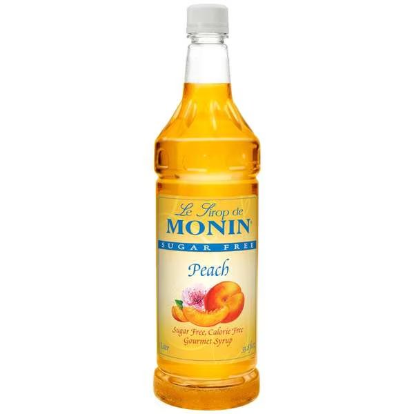 Monin Sugar-Free Peach Syrup 1 Liter Bottle, PK4, Monin, Mfr#: M-FS036F
