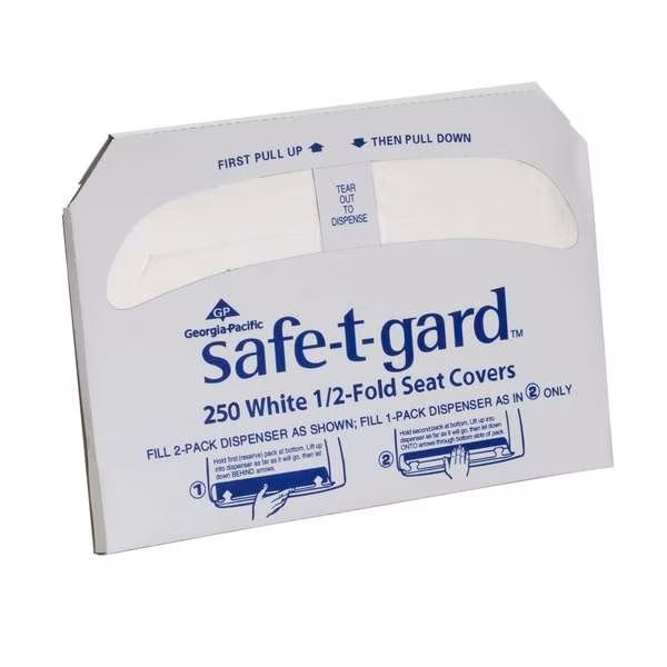 1/2-Fold Toilet Seatcovers, PK1000, Safe-T-Gard, Mfr#: 47052