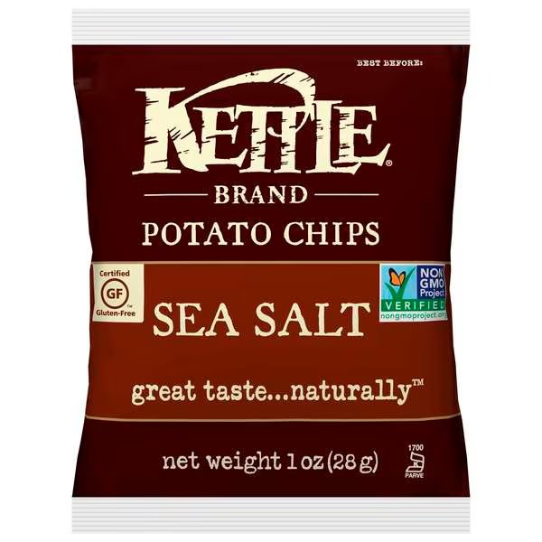 Kettle Foods Sea Salt Potato Chips 1 oz., PK72, Kettle Foods, Mfr#: 109594