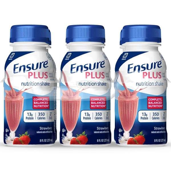 Ensure Plus Strawberry 8 fl. oz. Bottles, PK24, Ensure, Mfr#: 57269