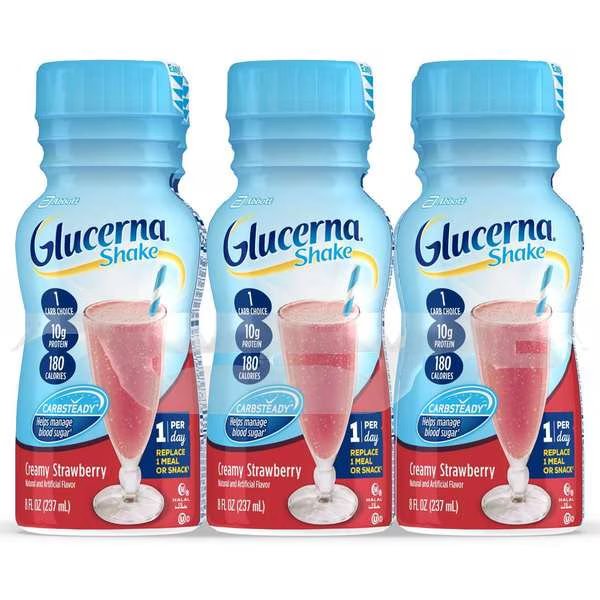 Glucerna Shake Strawberries And Cream 8 Fl oz. Bottles, PK24, Glucerna, Mfr#: 57807