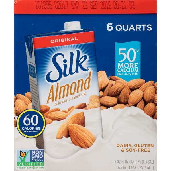 Silk Aseptic Original Pure Almond Milk 1 qt. Carton, PK6, Silk, Mfr#: 136462