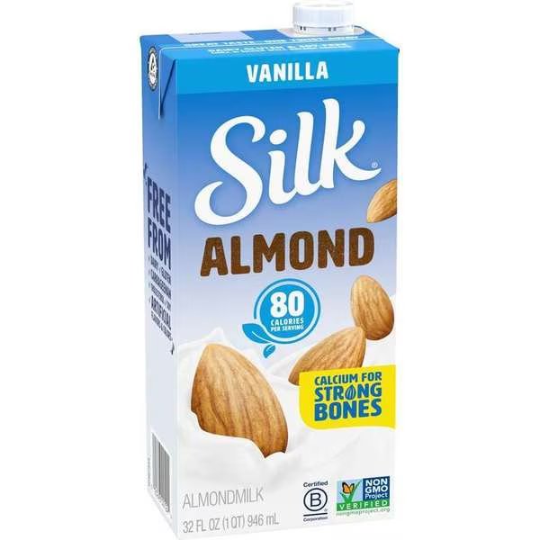 Silk Aseptic Vanilla Almond Milk 32 oz. Bottle, PK6, Silk, Mfr#: 101896