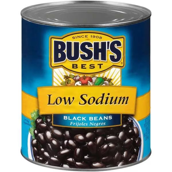 Bush's Best Low Sodium Black Beans #10 Can, PK6, Bushs Best, Mfr#: 01885