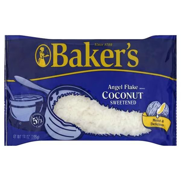 Baker's Coconut Display 14 oz., PK10, Bakers, Mfr#: 00043000016145