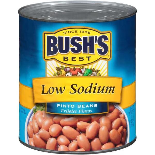Bush's Best Low Sodium Pinto Beans #10 Can, PK6, Bushs Best, Mfr#: 01819
