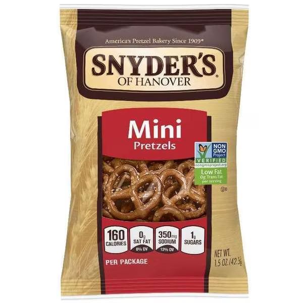Snyder's Of Hanover Fat Free Mini Twist Pretzels 1.5 oz. Bag, PK60, Snyders Of Hanover, Mfr#: 22170