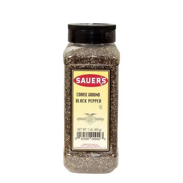 Sauer Black Coarse Ground Pepper 1lbs Bottle, PK6, Sauer, Mfr#: 00940