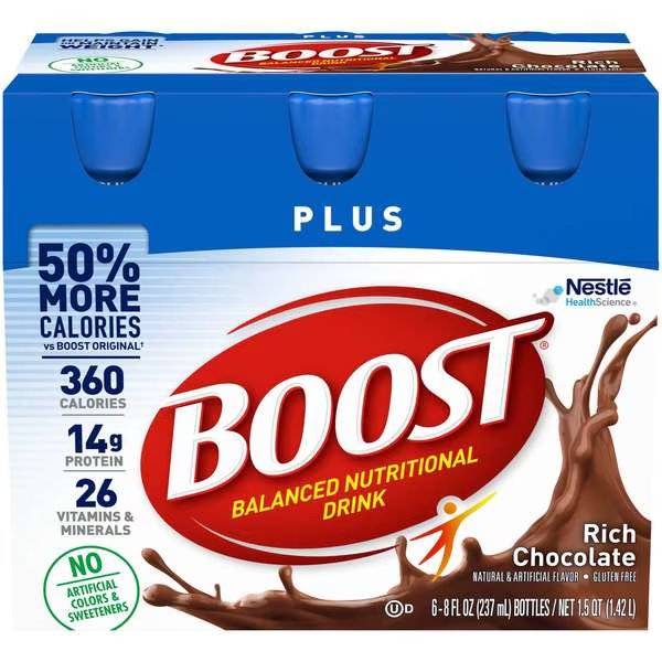 Boost Plus RTD Chocolate Nutritional Beverage 8 fl. oz., PK24, Boost, Mfr#: 00041679932360