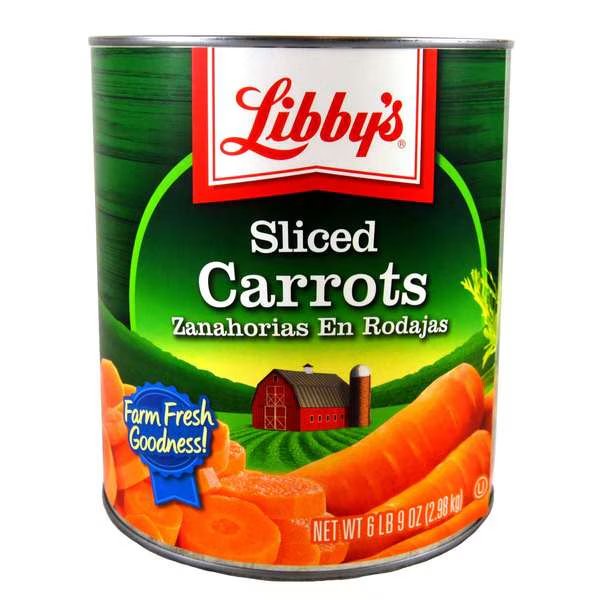 Libby Carrots Sliced Medium Low Sodium 105 oz., PK6, Libbys, Mfr#: F003710003586