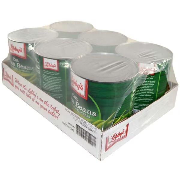 Libby Green Bean Cut Mix Sieve Low Sodium 101 oz., PK6, Libbys, Mfr#: F003710003328