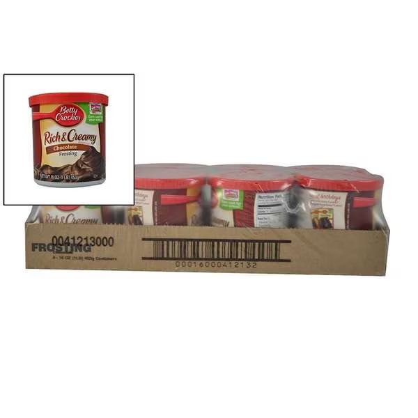 Betty Crocker Rich & Creamy Chocolate Frosting 16 oz., PK8, Betty Crocker, Mfr#: 16000-41213