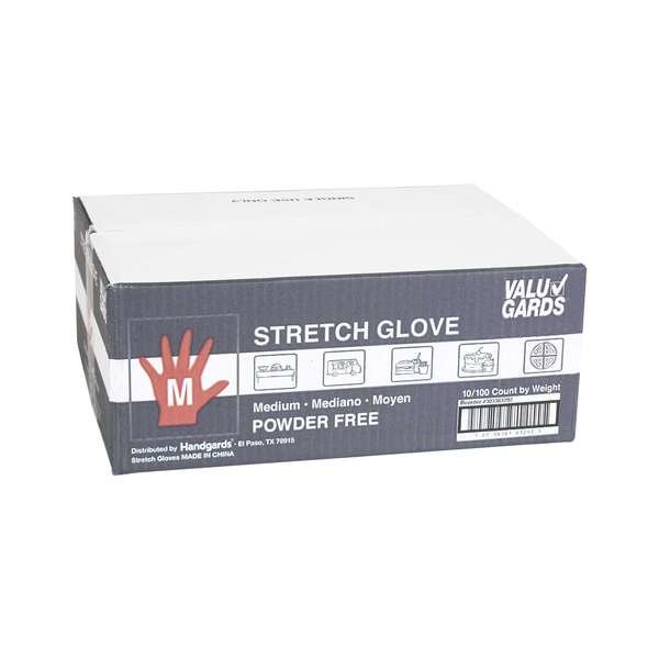 Valugards Stretch, Poly Disposable Gloves, Stretch Poly, M, 1000 PK, Clear, Valugards, Mfr#: 303363292