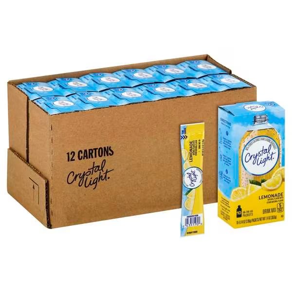 Crystal Light Lemonade Beverage On The Go .14 oz., PK120, Crystal Light, Mfr#: 00043000053843