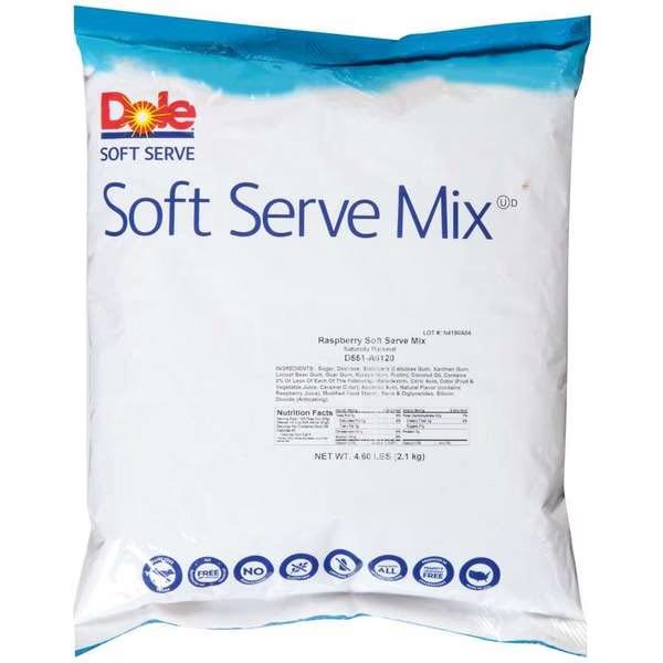 Dole Lactose Free Raspberry Soft Serve Mix 4.6lbs, PK4, Dole, Mfr#: D551-A6120