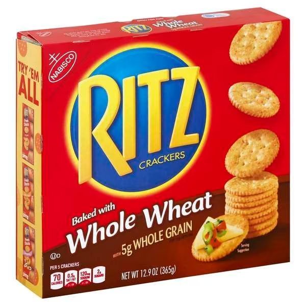 Nabisco Whole Wheat Ritz Crackers 12.9 oz., PK12, Ritz, Mfr#: 03133