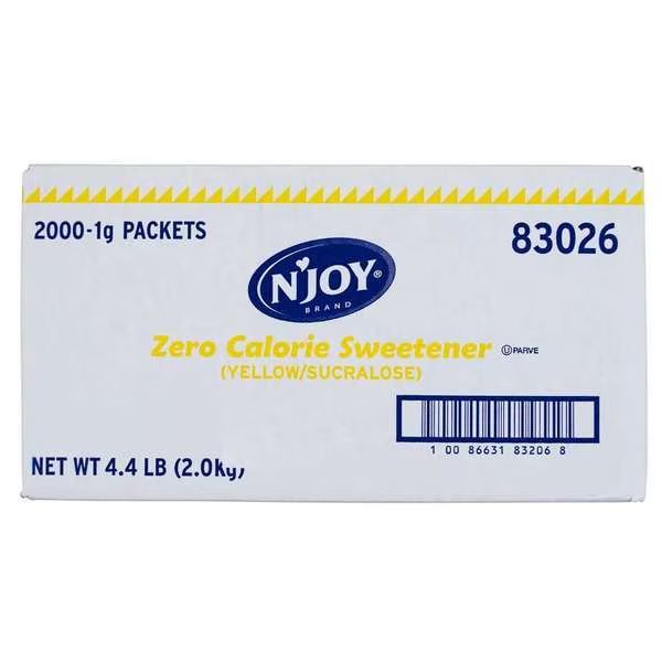 N'Joy Sugar Substitute Yellow Sucralose 1g, PK2000, Njoy, Mfr#: 83026