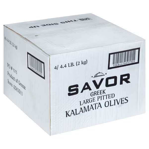 Savor Imports Greek Large Pitted Kalamata Olives 2kg, PK4, Savor Imports, Mfr#: 583511