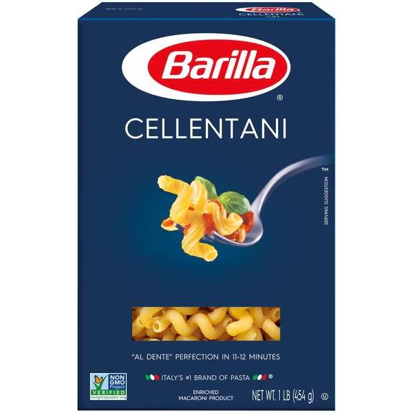 Barilla Cellentani Pasta 16 oz., PK12, Barilla, Mfr#: 1000010547