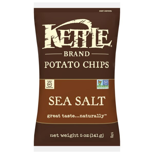 Kettle Potato Chip Sea Salt 5 oz., PK8, Kettle Foods, Mfr#: 109575