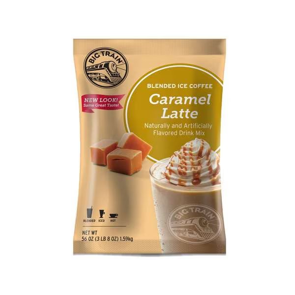 Caramel Latte Blended Ice Coffee Powdered Drink Mix 3.5lbs, PK5, Big Train, Mfr#: BT.610875