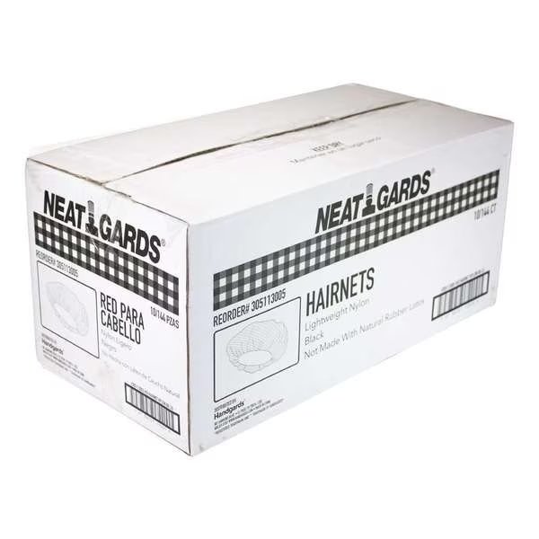 Handgards Nylon Black Large Light Weight Hairnet, PK1440, Neatgards, Mfr#: 305113005