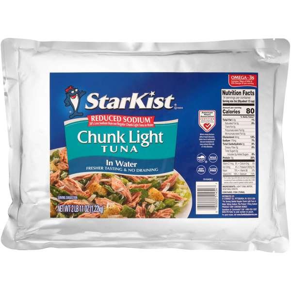 Light Chunks Low Sodium Vacuum Pak 43 oz., PK6, Starkist, Mfr#: 514540