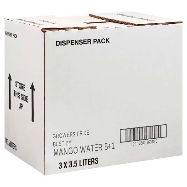 Growers' Pride Mango Flavored Water 3.5 Liter, PK3, Fl Nat Growers Pride, Mfr#: 1630016060