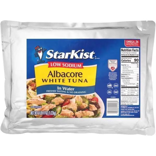 Albacore Tuna Low Sodium Pouch 43 oz., PK6, Starkist, Mfr#: 514560