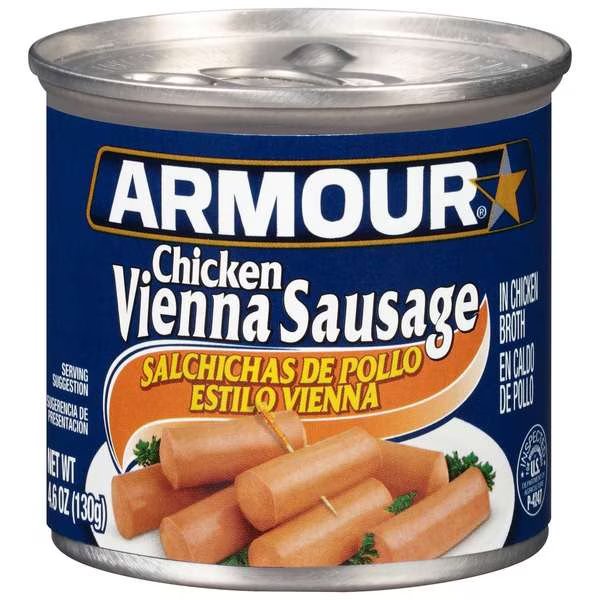 Armour Chicken Vienna Sausage 4.6 oz., PK24, Armour, Mfr#: 5410017990