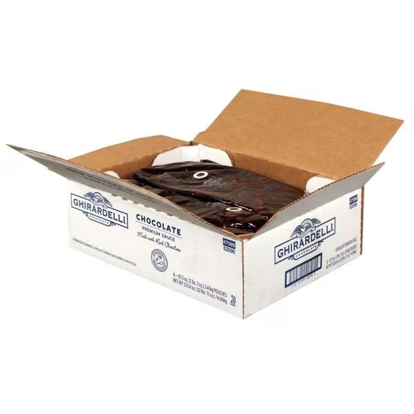 Ghirardelli Chocolate Premium Sauce Black Label 87.3 oz. Pouch, PK6, Ghirardelli, Mfr#: 62096