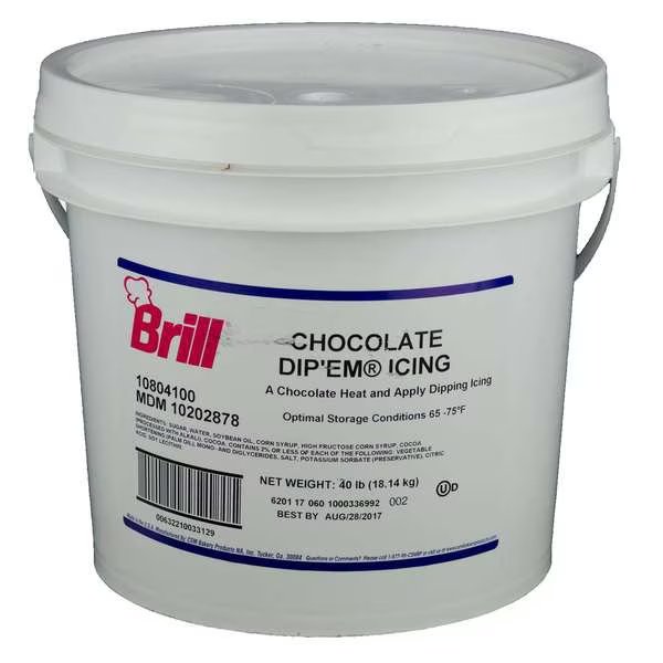 Donut & Roll Icing Chocolate Pail 40lbs, Brill, Mfr#: 10202878