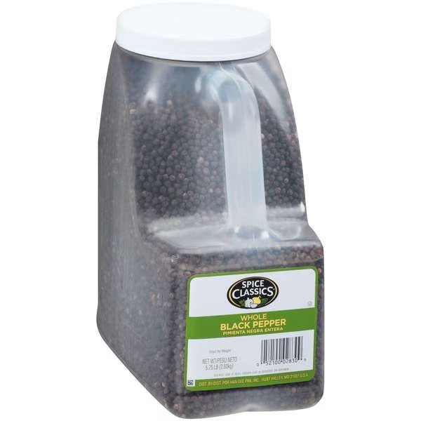 Spice Classics Whole Black Pepper 5.75lbs, PK3, Spice Classics, Mfr#: 901052905